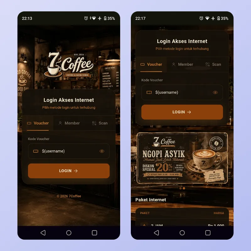 Login Page Hotspot MikroTik NLI – Coffee Shop preview 2