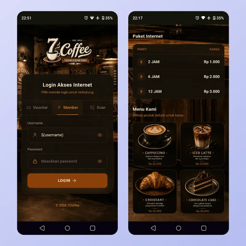 Login Page Hotspot MikroTik NLI – Coffee Shop preview 3